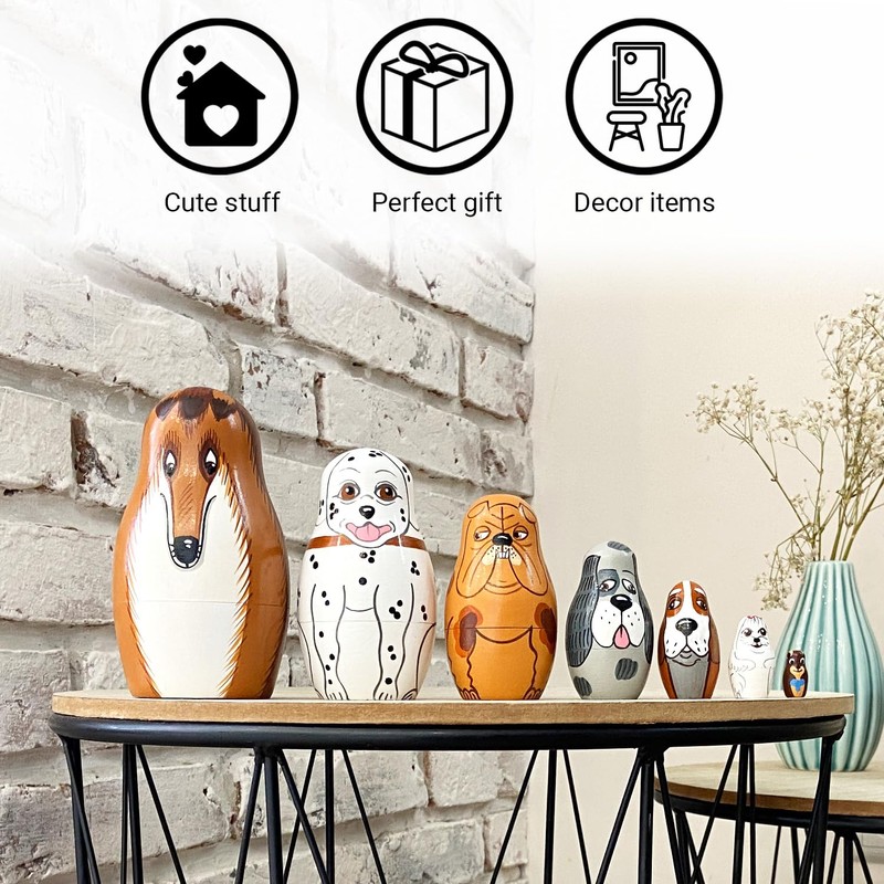 AEVVV Dog Nesting Dolls Set of 7 pcs - Matryoshka