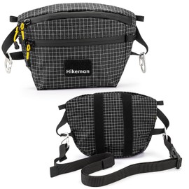 HIKEMAN Hiking Waist Packs Portable for Men Women,Waterproof Crossbody Fanny Pack with Adjustable Strap,Lightweight Chest Belt Bag for Hiking Running Travel Cycling(Black)