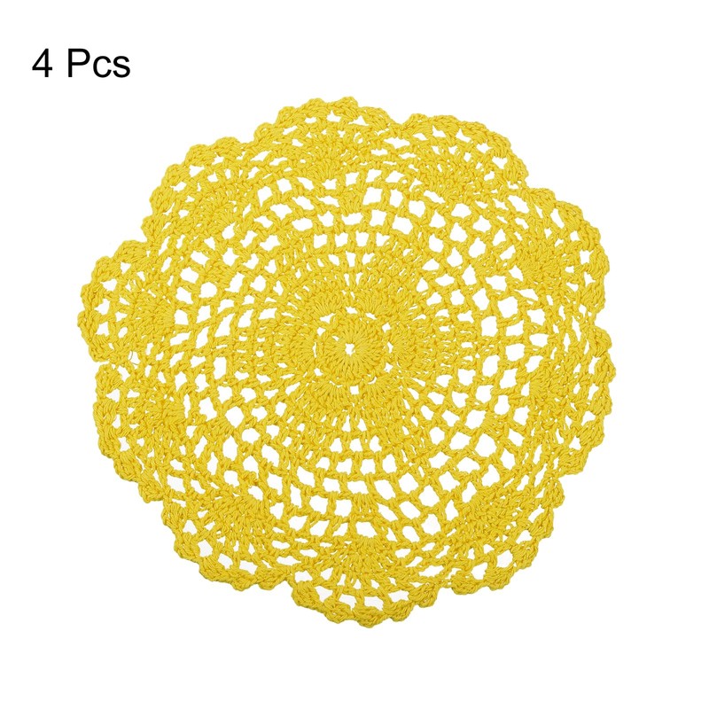 sourcing map Crochet Doilies, 4Pcs 8" - Handmade Crochet Cotton