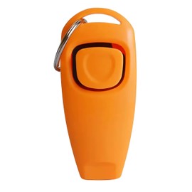EZONEDEAL Dog Training Clicker Dog Trainer, 2 in 1 Whistle and Dog Clicker for Training Combo,Pet Behavioral Training Tools Help Guide Easy to Carry for Dogs Cats Birds Horses,Puppy (Orange)