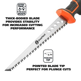 GreatNeck 74027 Rasping Jab Saw and Sheath, Drywall Cutter, Hand Saw for Drywall, For Keyhole Saw Kit, Sheetrock Saw, Ergonomic Handle, 8 TPI