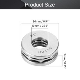 Othmro 51100 Thrust Ball Bearings, 3pcs 10mmx24mmx9mm Chrome Steel Roller Bearing, ABEC3 Single Row Roller