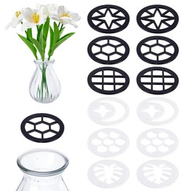 NBEADS Mason Jar Propagation Topper, Mason Jar Insert Lid, Plant Organiser Lid with Grid Flowers, Cutting Lid for Desks and Home, Pack of 12