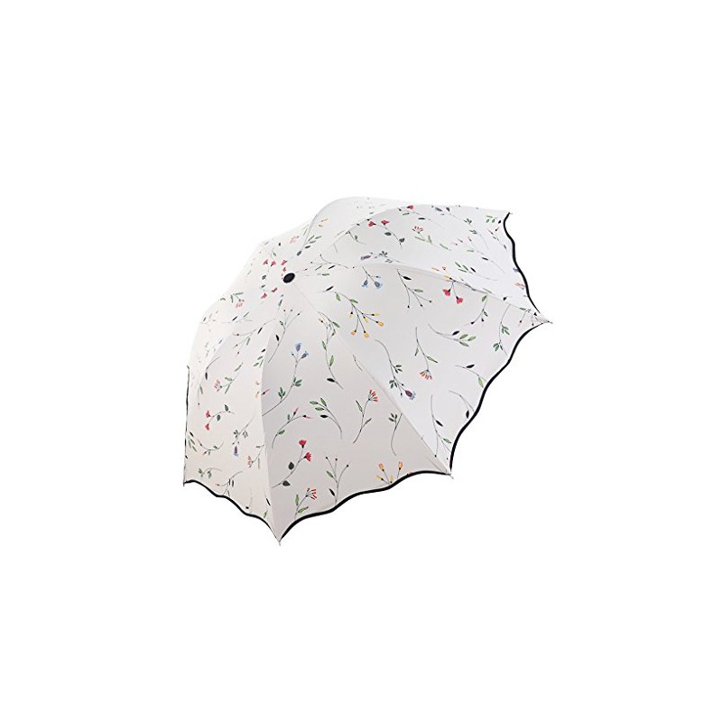 FakeFace Ladies Sunscreen Umbrella with Storage Bag 3 Foldable Double