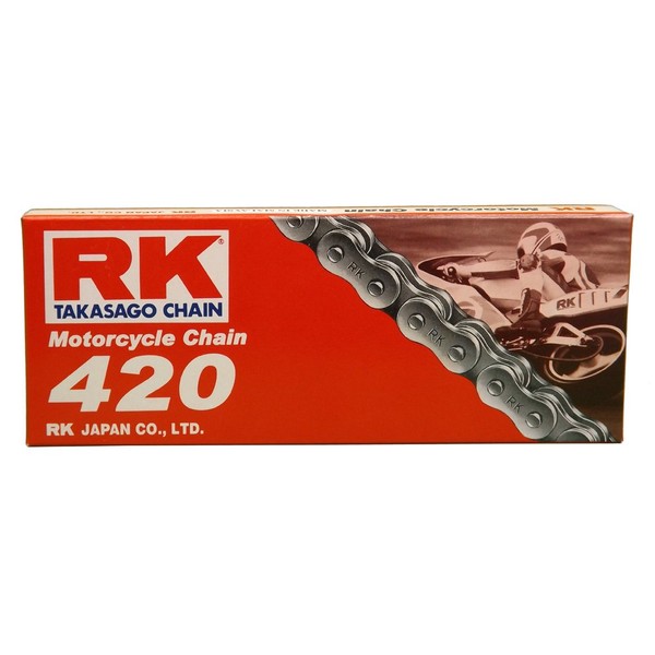RK Racing Chain M420-114 (420 Series) 114-Links Standard Non O-Ring
