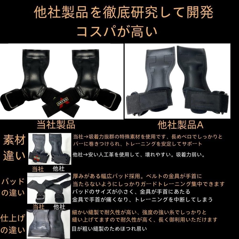 Power Grip, Pull Up, Rubber, Left and Right Set, Black,