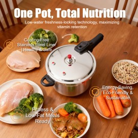 HCX 4.2Quart (4L)7.9Inch (20cm) Pressure Cooker, 80kPa Working Pressure, 3-Ply Base for All Stoves,, for Home & Commercial Usecolor: Light Grey, diameter: 20 cm, Capacity: 4 L