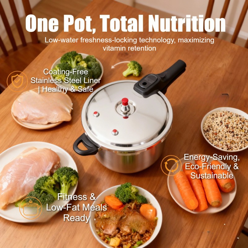 HCX 4.2Quart (4L)7.9Inch (20cm) Pressure Cooker, 80kPa Working Pressure, 3-Ply