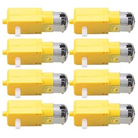 GUUZI 8pcs TT DC Gear Motor Double Shaft 3-6V Gear Motor for Arduino Intelligent Car Robot