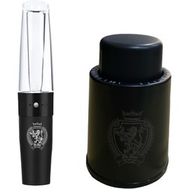 GDL GIOVANNI DE LUCA Vacuum Wine Stopper + Pourer and Decanter for Instant Wine Stopper Champagne Bottles Reusable with Date Display Gift