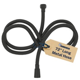 HammerHead Showers Solid Metal Shower Hose Attachment for Showerhead, Extra-Long 72-Inch Universal Replacement Hose for Hand held Shower, Matte Black