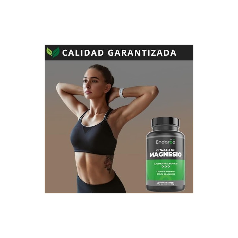Citrato de Magnesio 800mg Origen Natural 240 Cápsulas Suplemento Alimenticio