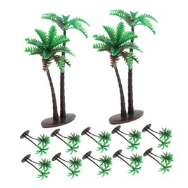 OHPHCALL 15pcs Lifelike Artificial Coconut Palm Trees Fake Palm Trees Craft for Projects Party Decorations Garden