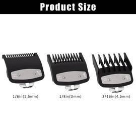 3er-Pack Haarschneideschutz, Professioneller Haarschneider-Schutzkamm, Haarschneider-Grenzkamm, Passend für die meisten Kammgrößen von Haarschneidemaschinen-Schwarz