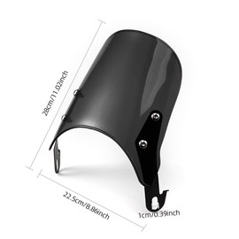 Motorcycle Wind Deflector Windscreen Universal Wind Shield Wind Deflector for Motorcycle 5 Inch - 7 Inch Headlight (Black)