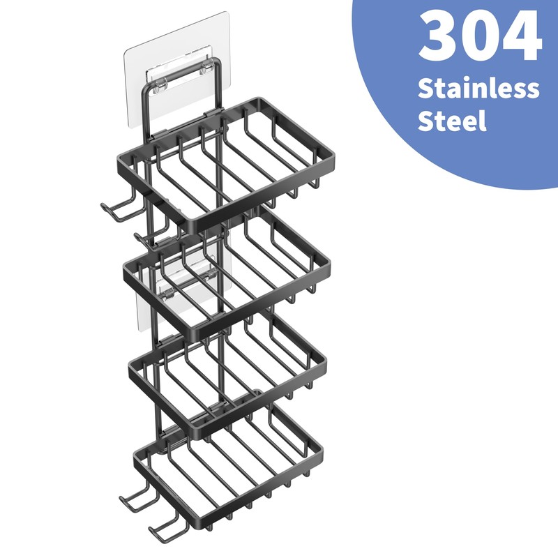 Moforoco 4 Tier Soap Bar Holder for Shower, No Drilling,