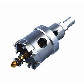 McJ Tools 15mm TCT Hole Saw Long Tungsten Carbide Tipped Hole Saw Set, Hole Cutter Heavy Duty for Stainless Steel,Pilot Drill bit for Stainless Steel, Iron, Aluminum, Alloy,Standard, and Metric Sizes