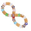 6pcs Beaded Bracelet Shiny Crystal Simple Style Women Girl Jewelry