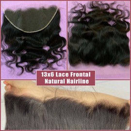 Topnormantic 13x6 Lace Frontal Body Wave, Invisible HD Transparent Swiss Lace Frontal Pre Plucked with Baby Hair 12A Grade Brazilian Human Hair with Small Single Knots Free Part 18 Inch