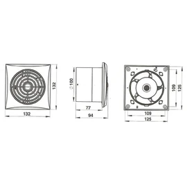 Awenta Badlüfter weiß Ø 100mm sehr leise + Leistungsstark WZ mit Bewegungsmelder/Nachlauf/Timer Lüfter Ventilator Deckenlüfter Wandlüfter Badventilator Ventilator