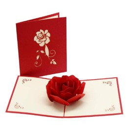 Greeting Card, Rose, Valentine's Day Card, Anniversary Card, Message Card, 3D Pop Up Card, Birthday Card, Thank You, Boyfriend, Girlfriend, Mother's Day, Proposal, Wedding Celebration, Seat, Envelope Included