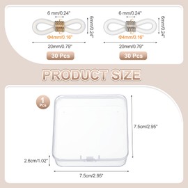 PATIKIL Eyeglass Chain End, 60 Pcs Adjustable Eyeglass Chain Connector Anti Slip Chain Loop Holder with Small Box for Eyeglass Holder Necklace Chain Sunglasses, White Gold/Silver