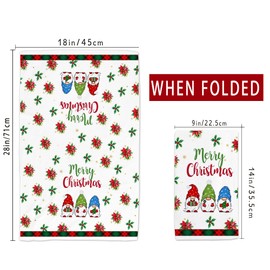 Christmas Kitchen Towels, Merry Christmas Towels Set of 2, Snowman Gnomes Red Black Buffalo Plaid Hand Dish Tea Towels for Bathroom Holiday Housewarming Gifts Decorations for Home (18x28 Inches)
