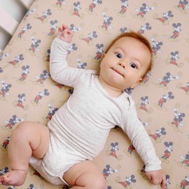 Premium Fitted Knit Crib Sheet/Toddler Sheet "Mickey Mouse" by Copper Pearl