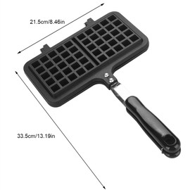 Fdit Non-Stick Waffle Maker Pan Dual Head Household Kitchen Gas Press Plate Waffle Maker Pan Household Baking Tool
