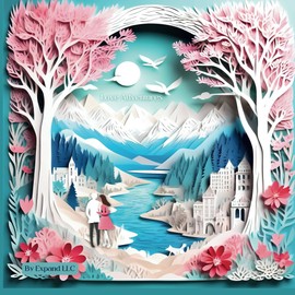 Love Themed Journal Diary Scrap Book Notebook - 120 pages of full color designs: Valentine's Day Gift 8.5 x 8.5 Matte Cover