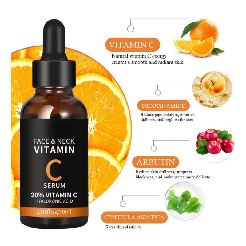 Serum Facial Vitamina C + Ácido Hialurónico + Vitamina E