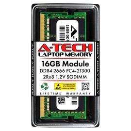A-Tech 16GB RAM for Dell Latitude E5570 | DDR4 2666MHz PC4-21300 Non-ECC SODIMM 2Rx8 Laptop & All-in-One Single Memory Upgrade Module (Replacement for SNPCRXJ6C/16G, AA075845, CRXJ6, 0CRXJ6) V2