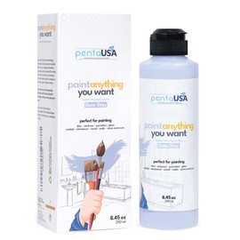 PENTAUSA All in One Paint - Slate Grey, Waterproof Paint for Bathroom, Tub, Tile, Sink, Kitchen Cabinets, Countertops, Wet Surface, 8.45oz