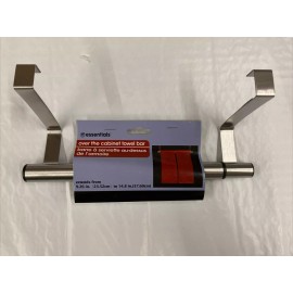 Essentials Adjustable Towel Rack Over the Cabinet Door Bar Organization Counter expandable