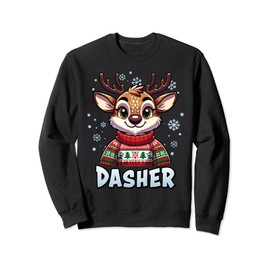 Santa’s Reindeer Dasher Xmas Group Costume Sweatshirt