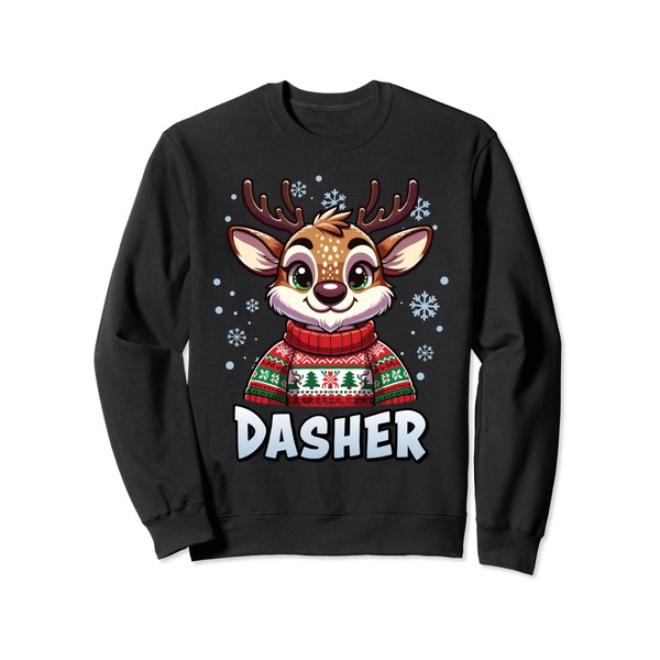 Santa’s Reindeer Dasher Xmas Group Costume Sweatshirt