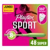 Playtex Sport Tampons Super Absorbency, Fragrance-Free - 48ct | Super