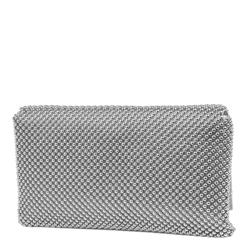 Jessica McClintock Women's Trina Mesh Clutch, Silver, One Size