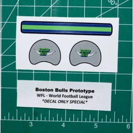 1974-75 WFL Boston Bulls PROTOTYPE Football Gumball Helmets *DIECUT DECALS ONLY*