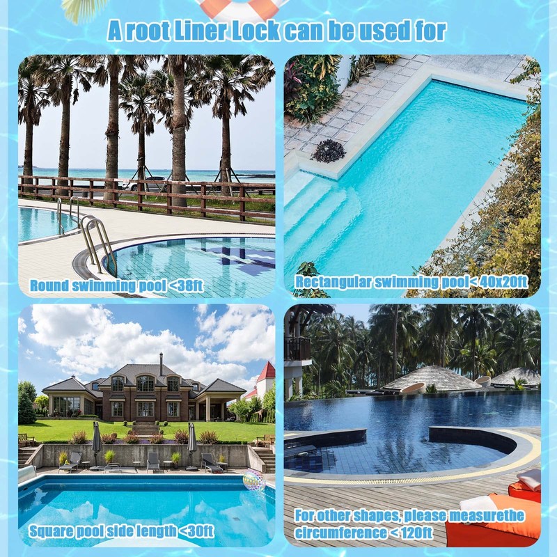 Swimming Pool Beaded Liners Lock 120'ft, Pool Liner Lock for