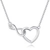 Fancime Women's 925 Sterling Silver Necklace, White / Gold, Heart