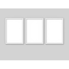 GIFTSHOPUK White Black Wooden Picture Frame A4 with White Mount, Set of 3, Freestanding and Wall Mountable