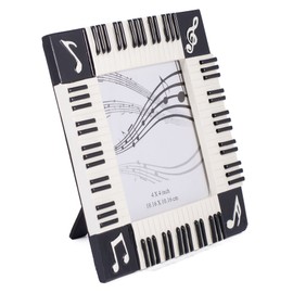Broadway Gift Piano Keyboard Musical Notes Treble Clef Decorative 4x4 Picture Frame