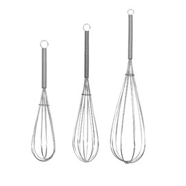 Digead Mini Whisk 3-Pack - 8, 10 & 12 Inch Heavy-Duty 304 Stainless Steel Wire Whisks for Cooking, Baking, Eggs, Sauces & Creams (Ergonomic Spiral Handle, Silver, Dishwasher Safe)