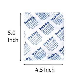 Dry & Dry 100 Gram [5 Packets] Premium Pure & Safe Silica Gel Desiccant Packets Dehumidifier - Rechargeable Fabric Silica Packets for Moisture