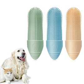 犬歯ブラシ 猫歯ブラシ 360°犬 歯ブラシ 小型犬 3セット 犬の歯ブラシ 歯ブラシ シリコン より柔らかい 様々な猫犬歯磨きに適しています