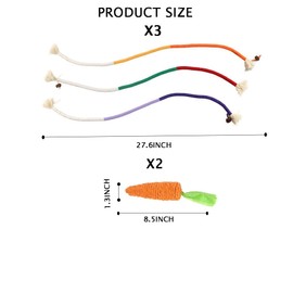 Drsman Interactive Cat Toys for Indoor Cats,3 Pack Sisal Rope Catnip Toys, Bite-Resistant Cat Kicker Toys, Safe Teeth Cleaning Handmade Pet Chew Toys for Kittens, 27.6" for All Breeds