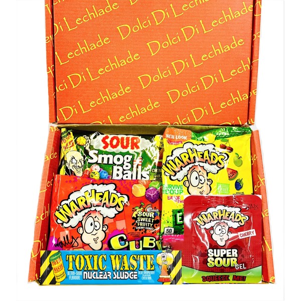 American Sour Sweets Gift Box by Dolci Di Lechlade | Warheads vs Toxic Waste | Mega Sour Sweets Challenge