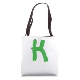 Creative Bold Green Letter K - Design Alphabet - Marker Tote Bag