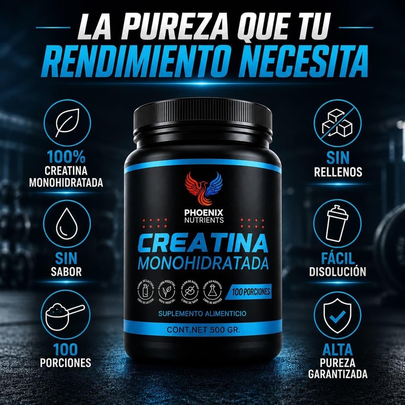 Creatina Monohidratada Micronizada 500 g Alta Pureza